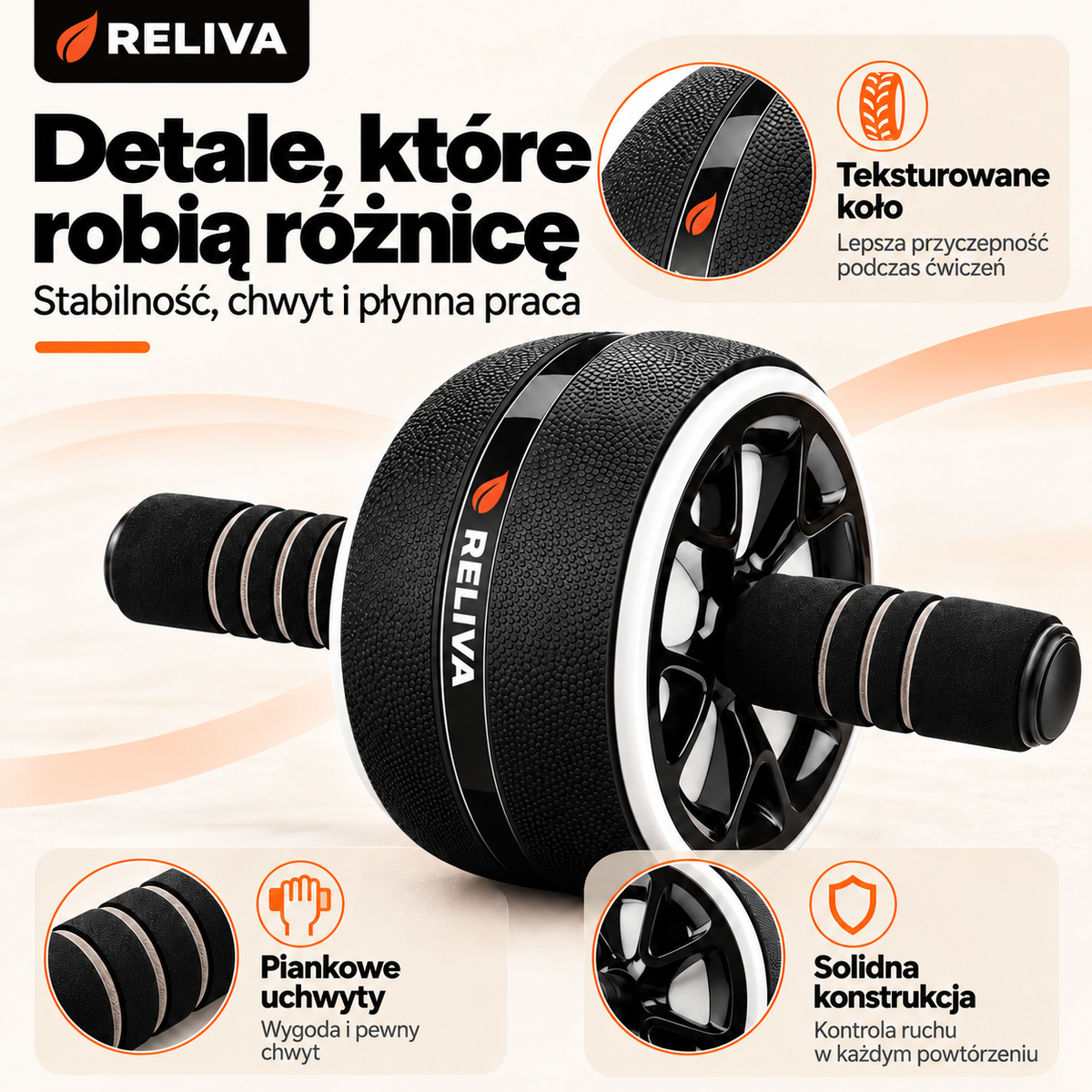 RELIVA AB Wheel – trening brzucha i core