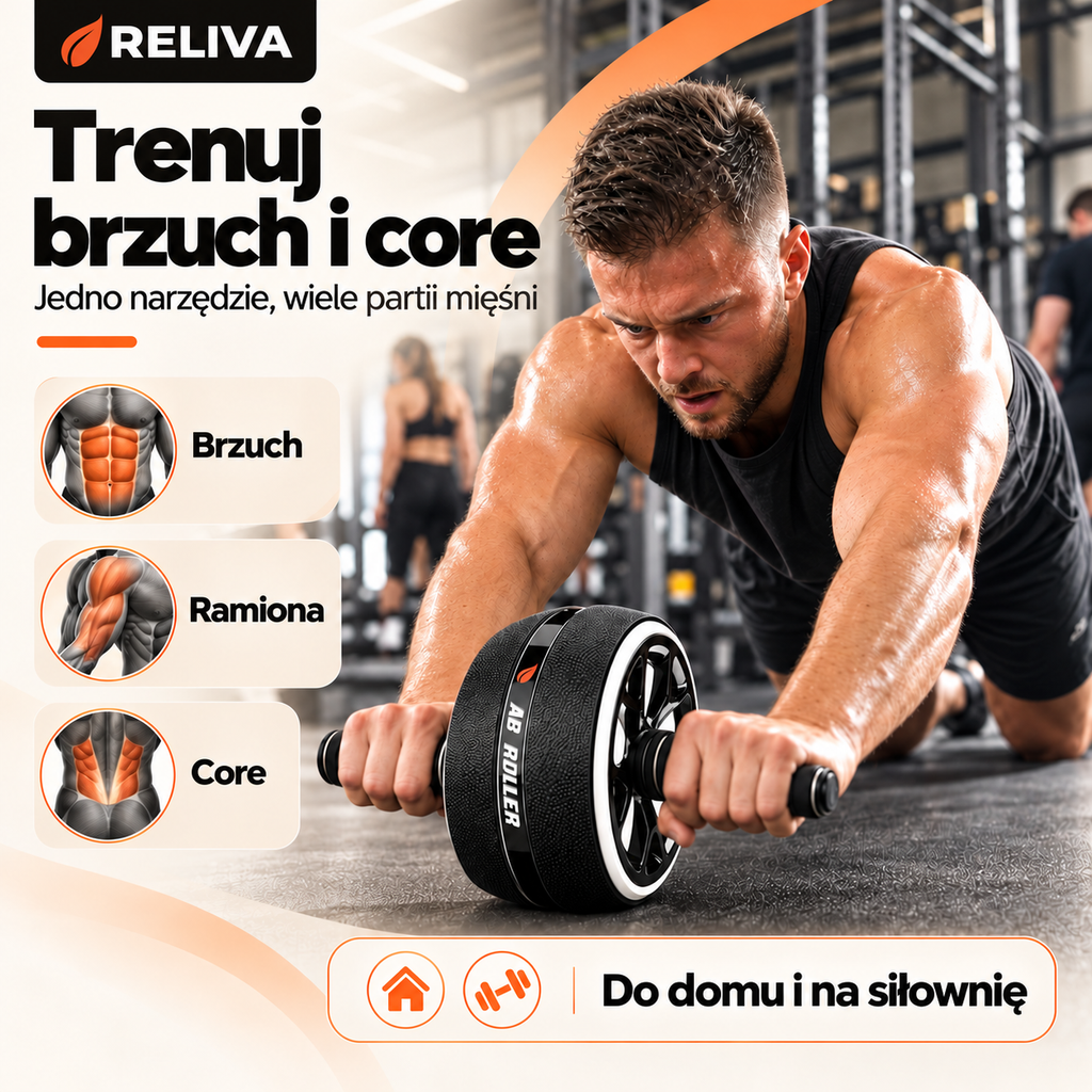 RELIVA AB Wheel – pracujące mięśnie