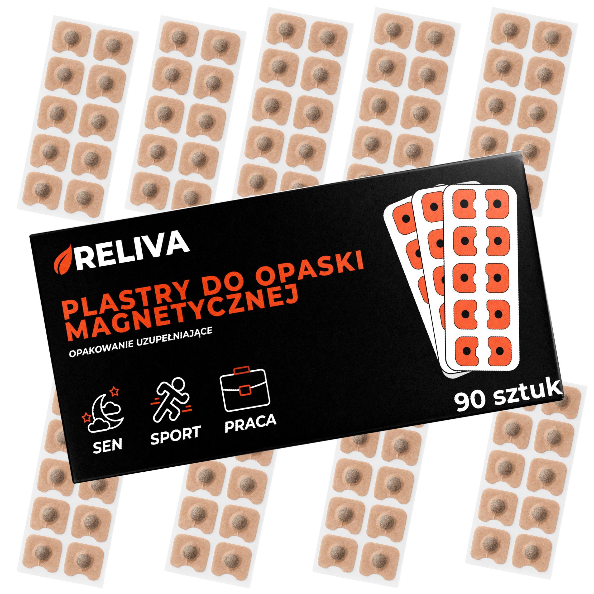 RELIVA Plastry na Nos do Opaski Magnetycznej 45 dni