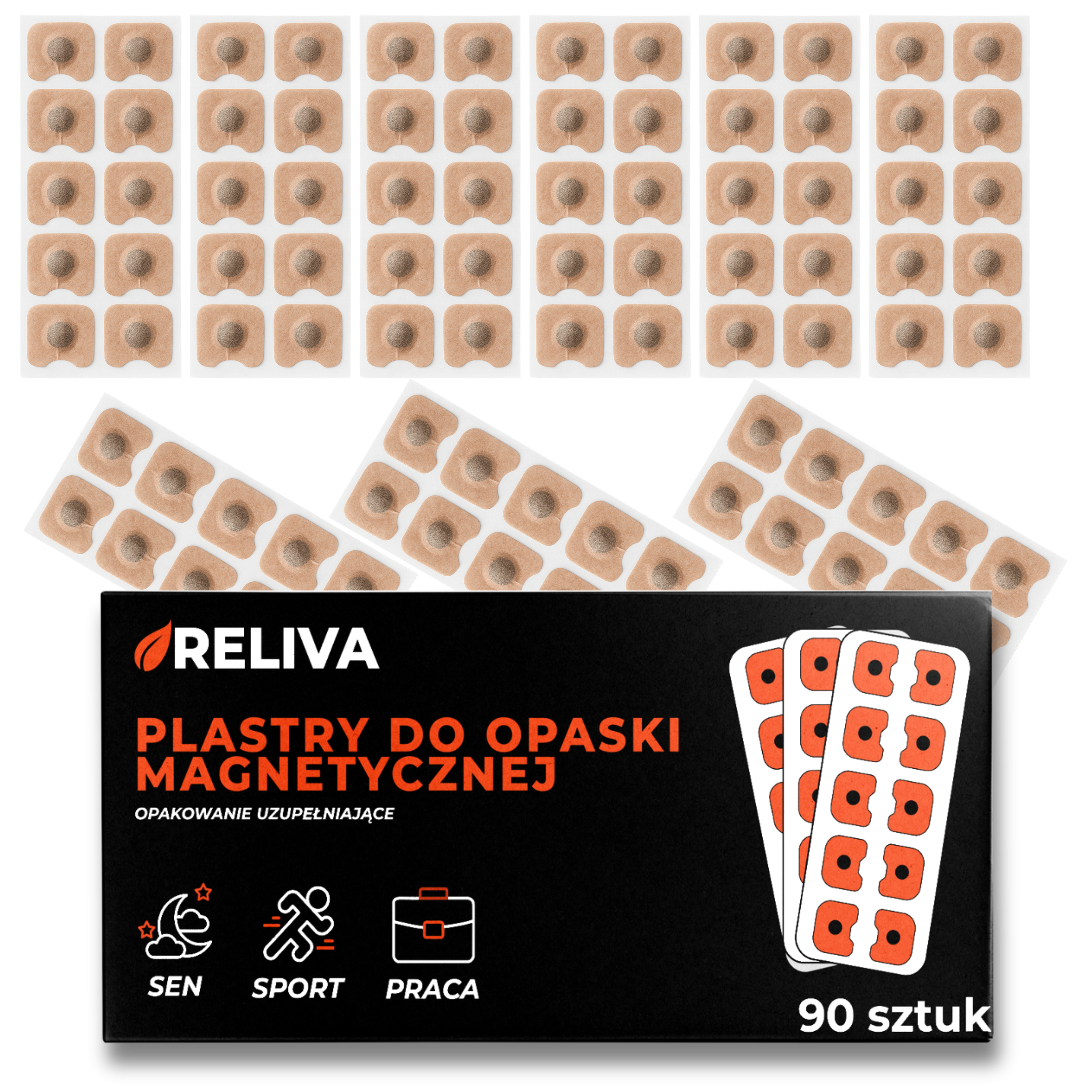 RELIVA Plastry na Nos do Opaski Magnetycznej 45 dni